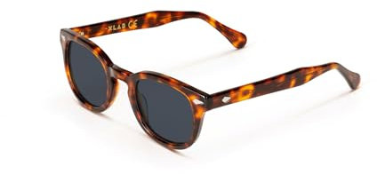XLAB 8004 Gafas de sol estilo moscot, unisex, 48mm, Habana oscura/Humo