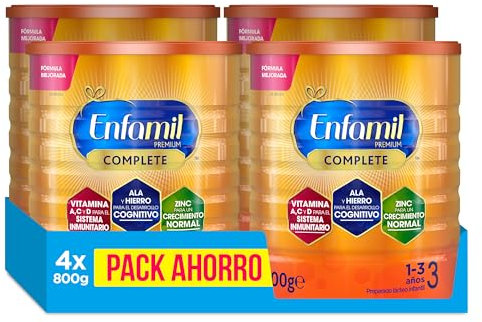 Enfamil Premium Complete 3 Leche infantil 4x800gr Leche Infantil de Continuacion para Lactantes Niños de 1 a 3 Años