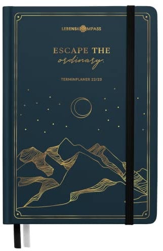 Lebenskompass Kalender 2022 2023 A5 ”MOUNTAIN” - Ab jetzt schon nutzen bis Dezember 2023 - Hardcover Wochenplaner und Terminkalender zum Planen - Taschenkalender & Terminplaner