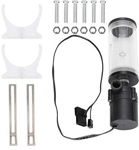 Réservoir d'eau de pompe à eau ASHATA, système de pompe à cylindre de refroidissement CPU Réservoir de refroidissement à eau isolant étanche pour ordinateur PC, Kit de pompe de refroidissement à eau S