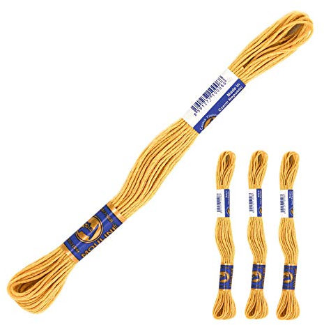 3 Docken Stickgarn je ca. 8m / Sticktwist 100% Baumwolle Stickerei verschiedene Farbwahl, Farbe :7232 orangebraun