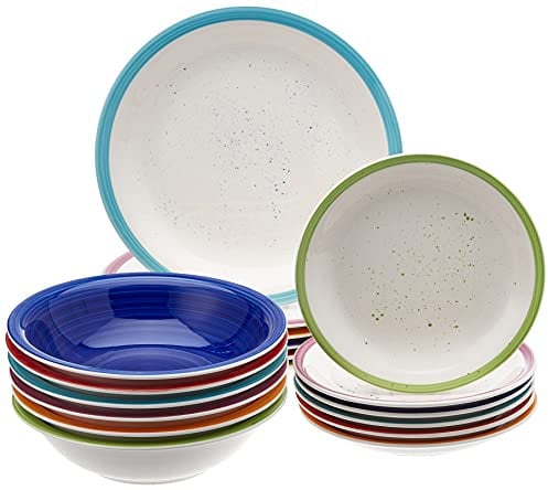 Tognana Holi Service de vaisselle pour 6 personnes, 18 pièces, Stoneware, multicolore
