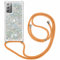 FMPCUON Coque Samsung Galaxy Note 20 Glitter Liquide Collier pour Téléphone Portable avec Cordon - Lanyard Paillettes Flowing Sand Silicone Gel TPU Housse avec Smartphone Collier Étui, Argent