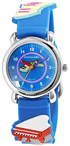 Excellanc Kinderarmbanduhr Analog Lernuhr Jungen Mädchen | Armbanduhr Kinder ab 4 Jahre – Lernuhr | Kinderuhr Analog Jungen 6 8 10 Jahre – bunt wasserdicht Schulkind Geschenk