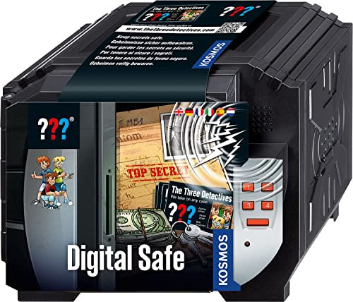 Die drei ??? Digitaler Tresor von KOSMOS, Schütze deine Geheimnisse mit einem Code und Sprachalarm, Detektiv Spielzeug Set für Kinder ab 8 Jahre, Mini Safe, Geheimversteck, mehrsprachige Anleitung