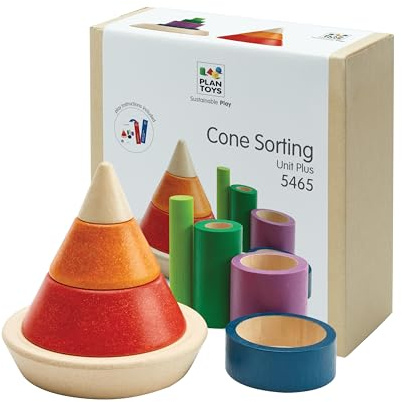 PlanToys PT5465 Pyramide zum Stapeln und Einbauen, Holz