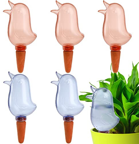Cedilis 6 Pack Self Watering Spikes, Automatic Water Dripper for Plants, Bird Shape Water Globe, Watering Stakes Plant Watering Devices for Moist Plant Roots Indoor Outdoor