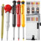 Nicpro 11 Pièces Crayons de Charpentier avec Taille crayon, Porte-Mines avec Stylo de Gravure, Taille crayon, Recharges de Plomb, Crayon Chantier pour Architecte Menuisier