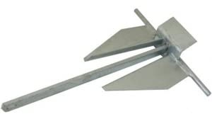 PONTTOR Danforth Anker Plattenanker stahlverzinkt für Boot Yacht Marine Schlauchboot Kayak Ruderboot 15 kg