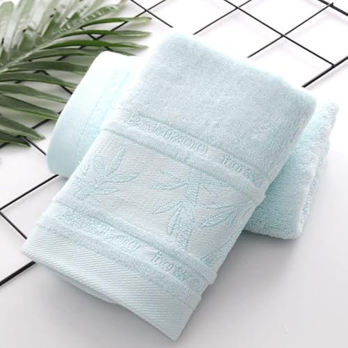 Badetuch, weiches einfarbiges Bambus-Wald-Handtuch-Set, Bambusfaser-Gesichtstuch, Handbadetuch, Sporttuch, Zuhause, Badezimmer for Erwachsene, Kinder, Hotel, 1 Stück, 35 x 75 cm, Blau Duschtücher