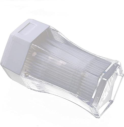 MOBEBI Dispensador de Palillos de Dientes, Palillos de plástico de 200 Piezas Palillos de Cepillo de Doble Cabeza con Soporte de Caja de Almacenamiento (Color : BLU) (Color : Bianco)