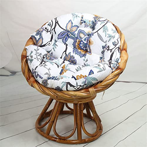 Morbuy Papasansessel Kissen Sitzauflage, Rundes Dicke Stuhlkissen Bequem & Weich Sitzkissen Hängesessel für Indoor Outdoor Garten Stuhlauflage (80x85CM,Lila Blumen)