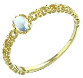 Epinki Echtes Ring Gelbgold 18K Au750, Hohl Blumen Eheringe mit Opal, Ovalschliff, 750 Gold Pärchen Ringe Trauringe für Damen, Gold, Gr.48