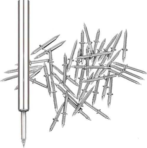 Fil de plinthe à double tête Clou sans soudure, clous sans trace Clous en corne de mouton Clous à angle unique Clous en ciment Ligne de plinthe Clous cachés spéciaux pour placage de bois (200pcs)