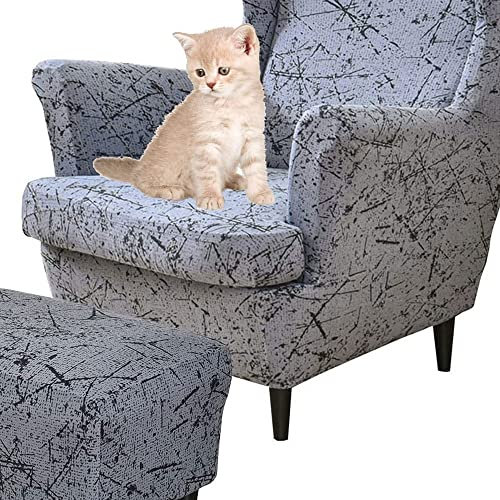 uyeoco Sesselüberwürfe Elastisch 3-teilig Sesselbezug Ohrensessel Überzug Mit Ottomane Schonbezug Ohrensessel Bezug Bezug Sesselhusse Stretch Husse Für Ohrensessel (Color : #30)