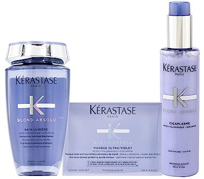 Kerastase Blond Absolu Bain Lumiere 250ml Masque Ultra Violet 200ml Cicaplasme 150ml