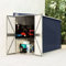 Hovothy Gerätehaus 118x288x178 cm Wand-Geräteschuppen Gartenschrank Wetterfest Geräteschuppen Gartenhaus Metall Fahrradunterstand Holzlager Hütte Anthrazit