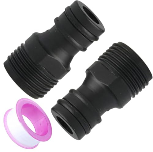 2 Stück Schlauchverbinder Gartenschlauch Kupplung Nippel 1/2 zoll Schlauchanschluss G1/2 Außengewinde für Wasserhahn Adapter (ABS-Kunststoff)