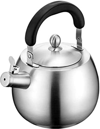 Hervidor Para Estufa Superior Tetera De Té Resistente Estufa Tetera Con Silbido Tetera De Gran Capacidad Fondo Sin Costuras Acero Inoxidable 304 Acabado Cepillado Suministros De Cocina Teteras (5L/16