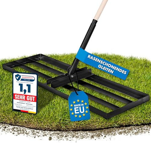 Schwanfeld® [100x30cm] Rasenrakel [LANGLEBIG & ROBUST] - inkl. 1,4m Stiel aus Metall - Rasenrechen aus hochwertigem legiertem Stahl - Rasen Rakel für die perfekte Rasenpflege - Lawn Leveling rake