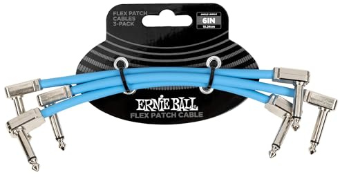Ernie Ball Flex Patchkabel 15,24 cm - Blau - 3er Pack