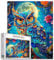 1000 Piece Jigsaw Puzzles for Adults Animal Owl Painting Jigsaw Puzzle Wildlife Tropical Flowers Puzzles for Challenging Family Activity Game Fantasy Full Moon Art DIY Puzzle Wall Decor(Colorful)