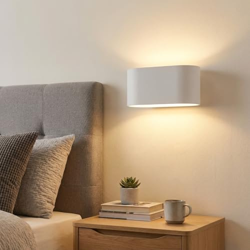 Alpinaluz Up & Down Wandleuchte mit G9 Fassung, Gebogenes Metall-Design, Dekorative Innenwandleuchte für Flur, Wohnzimmer und Schlafzimmer, IP20 (Weiß)