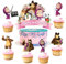 Ragazze e Orso Decorazione Della Torta, Ragazze e Orso Compleanno Deco, 7Pcs Cucina Decorazione Ragazze e Orso, Ragazze e Orso Torta Topper Bambini, Compleanno Per Bambini