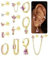 MILACOLATO Ohrringe Ohrstecker Gold Set für Damen Creolen 14K Vergoldete Silber Piercing Knorpel Helix Ohr 23G Goldene Edelstahl Klein Hypoallergen Damenohrringe Ohrringe Schmuck Damen PK