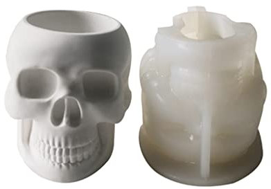 Kristall Epoxy Schädel Blumentopf Silikon Form Gips Beton Zement Harz Vase Form Für Für Harz