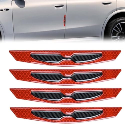 BQRKOTM 4 Piezas Protector Puertas Coche, Protector Puerta Coche con Reflector, Protector Parachoques Coche contra Arañazos, Protector de Puertas de Coche, Protector Lateral Coche