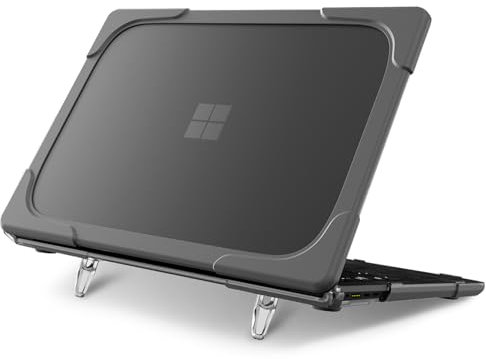 Batianda Heavy Duty Case for 13.8 inch Microsoft Surface Laptop 2024 (7th Edition) with Fold Kickstand Includes Keyboard Cover Screen Protector - Shockproof Stylish & Durable Protective Cover, Grey
