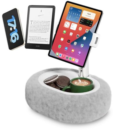 viozon Support de coussin pour tablette Kindle - Pliable - Avec coque de rangement - Compatible avec Kindle/téléphone portable/tablette de 3,5 à 7 - Idéal pour lire et regarder des vidéos au lit