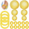 6 Stück Magnetic Massagebälle Set + 10 Stk Akupressur Ring Finger + 4 Massage-armbänder, Skills Borderline Set, Massageball Magnetisch, Skills, Skills Borderline, Magnetic Acupressure Balls (Golden)