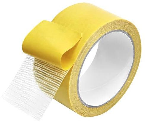 QWORK® Nastro adesivo tappeti, nastro tappeti doppio lato, 48 mm x 10 m nastro antiscivolo per tappeti