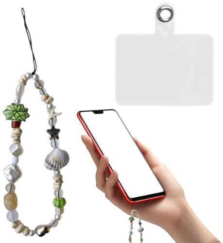 OHREN Chaine Universelle en Style Bohémien, 1 Pièce, Bijoux De Telephone, Dragonne Perlée, Bracelet, Laniere Portable, Cordon Charms pour Femmes Filles, Compatible avec Tous les Smartphones et Coques
