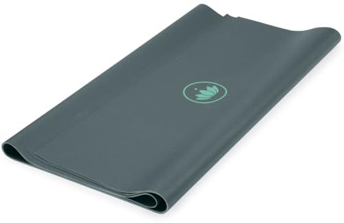 LOTUSCRAFTS® Yogamatte dünn und faltbar, aus Naturkautschuk, Made in Spain, ideale Reisematte, Yoga Matte, Sportmatte, Gymnastikmatte, Fitnessmatte, Pilates Matte (Balsam Green)