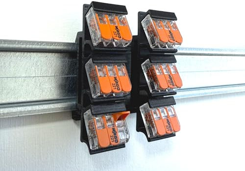 2x DIN Rail/Hutschienenadapter für Wago Verbindungsklemmen 221-413 Klemmen im Lieferumfang