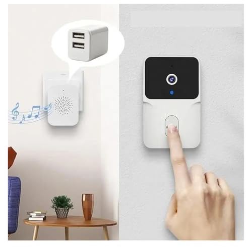 JOJIDE Video Doorbell, Wireless Video Doorbell Camera WIFI Night Vision Smart Home Security Outdoor HD Door Bell(Bianco)