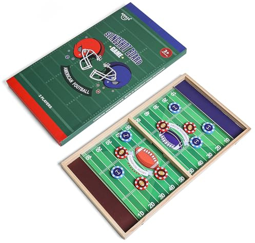 AIUAZA Rugby Fast Classic Slingshot Puck Spiel Holz Air Hockey Brettspiele für Familienspiel Nacht oder Freunde Party, Tischspiele für Erwachsene und Kinder, 2-Spieler (Large Size)
