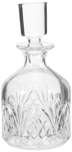 Decantador de Whisky de Vidrio Tapón, 280ml Elegante | Cierre Reutilizable, Apto para Brandy y Alcohol, Uso Doméstico, Ocasiones