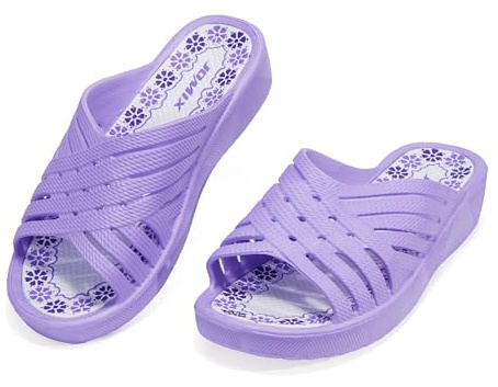 JOMIX Ciabatte Donna con Zeppa Sandali Estivi in EVA Leggeri con Fasce Incrociate Pantofole Antiscivolo per Mare, Piscina, Casa e Tempo Libero, WES260220, Viola, 41 EU