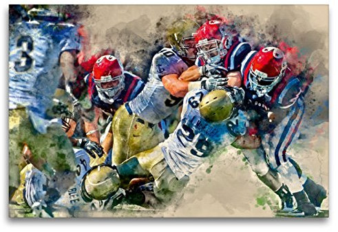 Premium Textil-Leinwand 120 x 80 cm Quer-Format American Football | Wandbild, HD-Bild auf Keilrahmen, Fertigbild auf hochwertigem Vlies, Leinwanddruck von Peter Roder