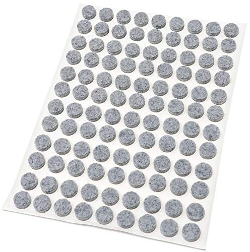Adsamm® / 108 x Selbstklebende Filzgleiter/Grau/ø 10 mm/Rund/Möbelgleiter aus Filz mit 3.5 mm Stärke/Möbel- und Bodengleiter