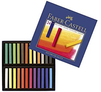 Faber-Castell Creative Studio Soft Pastel Chalk - 24 Assorted Colours in Cardboard Case - Pack of 24 Colours