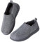 LongBay Men’s Cotton Jersey Memory Foam Slippers Breathable Comfy House Shoes with Non-Slip Indoor Outdoor Rubber Sole(12-13 UK,Grey)