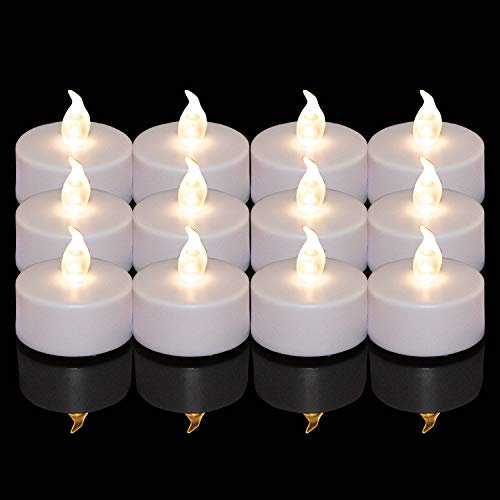 Battery Operated LED Tea Lights :100 Pack Flameless LED Flickering Candles Long Lasting 200+ Hours Electric Candle in Warm White Ideal for Party, Wedding, Birthday, Gifts and Home Decoration