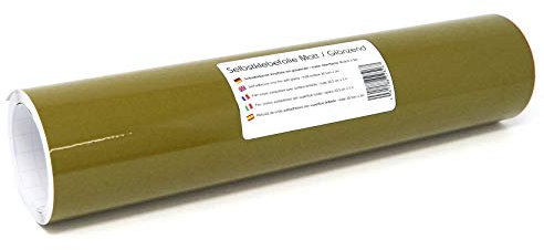Finest Folia 3m x 31cm Plotterfolie 105 Farben Matt/Glänzend Selbstklebend Bastelfolie zum Plotten Möbelfolie (493 Olive, Matt)