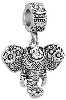 MiniJewelry Breloque éléphant porte-bonheur pour bracelets pour femme, Cuivre Zircone cubique, Zircone cubique