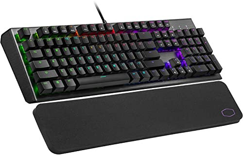 Cooler Master CK550 V2 Mechanische Gaming-Tastatur, kabelgebundene Tastatur mit RGB-Hintergrundbeleuchtung & Handballenauflage, On-the-Fly-Steuerung - ES Layout / rote TTC-Schalter